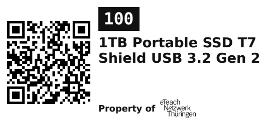 Label sticker 45.7 × 21.2 mm for UID 100