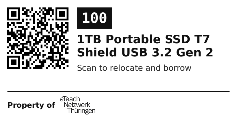 Label sticker 70 × 36 mm for UID 100