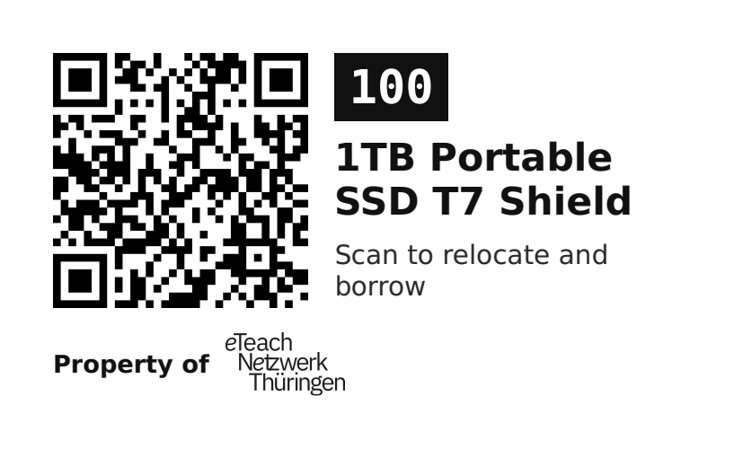 Label sticker 70 × 42.3 mm for UID 100