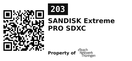 Label sticker 45.7 × 21.2 mm for UID 203