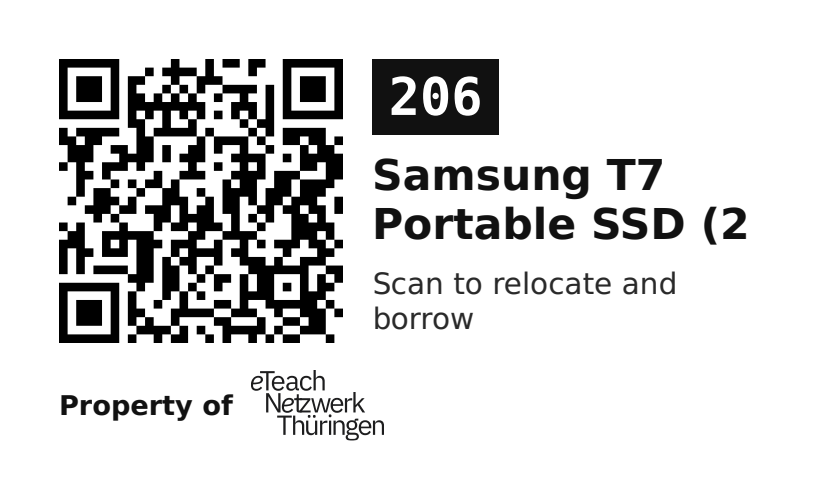 Label sticker 70 × 42.3 mm for UID 206