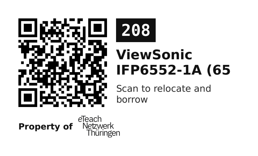 Label sticker 70 × 42.3 mm for UID 208