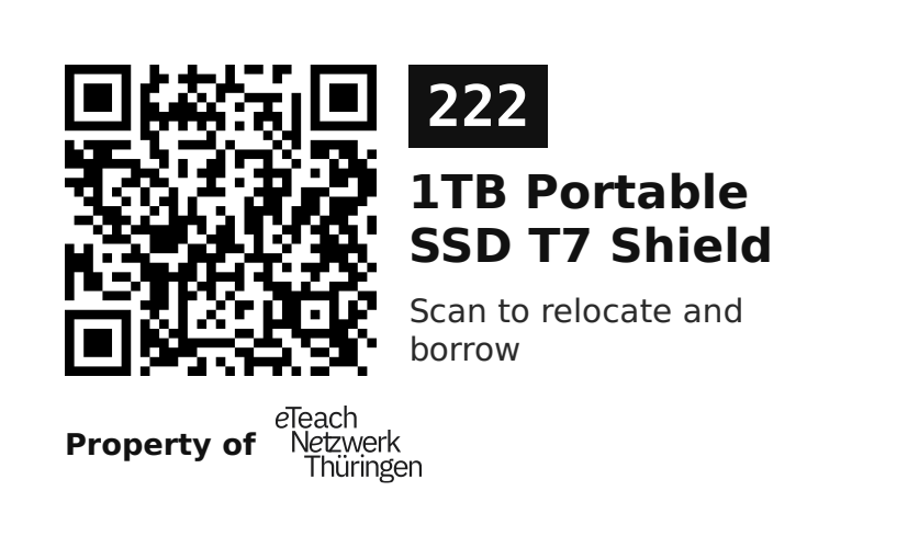 Label sticker 70 × 42.3 mm for UID 222
