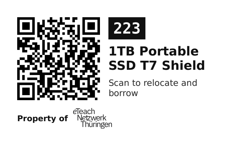 Label sticker 70 × 42.3 mm for UID 223
