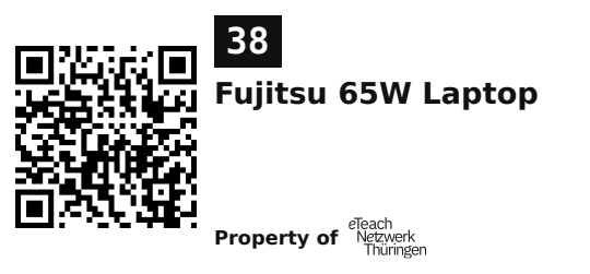 Label sticker 45.7 × 21.2 mm for UID 38