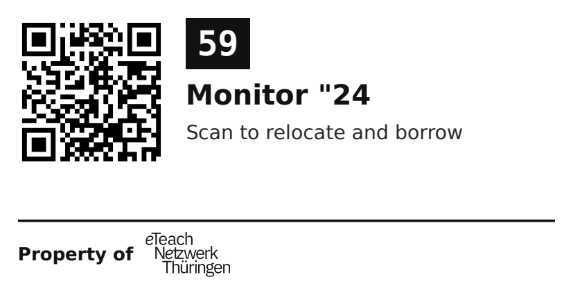 Label sticker 70 × 36 mm for UID 59