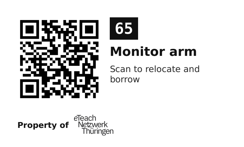 Label sticker 70 × 42.3 mm for UID 65