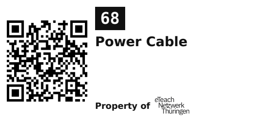 Label sticker 45.7 × 21.2 mm for UID 68