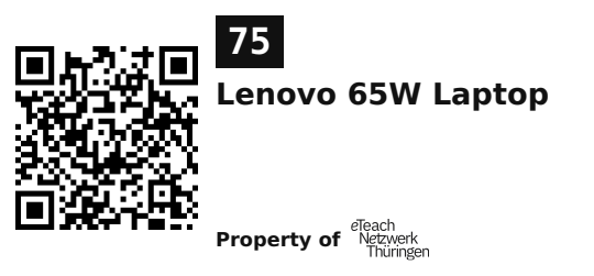 Label sticker 45.7 × 21.2 mm for UID 75