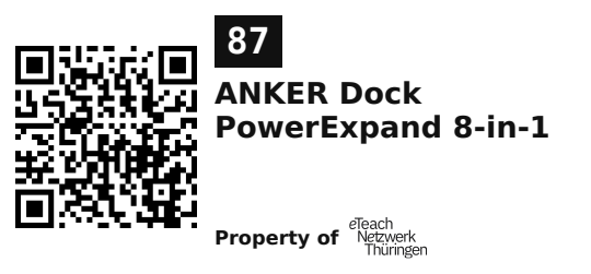 Label sticker 45.7 × 21.2 mm for UID 87