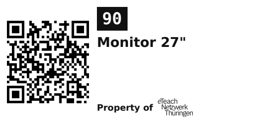 Label sticker 45.7 × 21.2 mm for UID 90