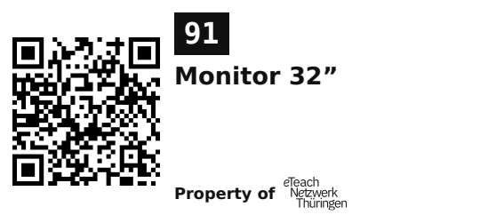 Label sticker 45.7 × 21.2 mm for UID 91