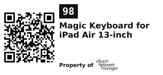 Label sticker 45.7 × 21.2 mm for UID 98